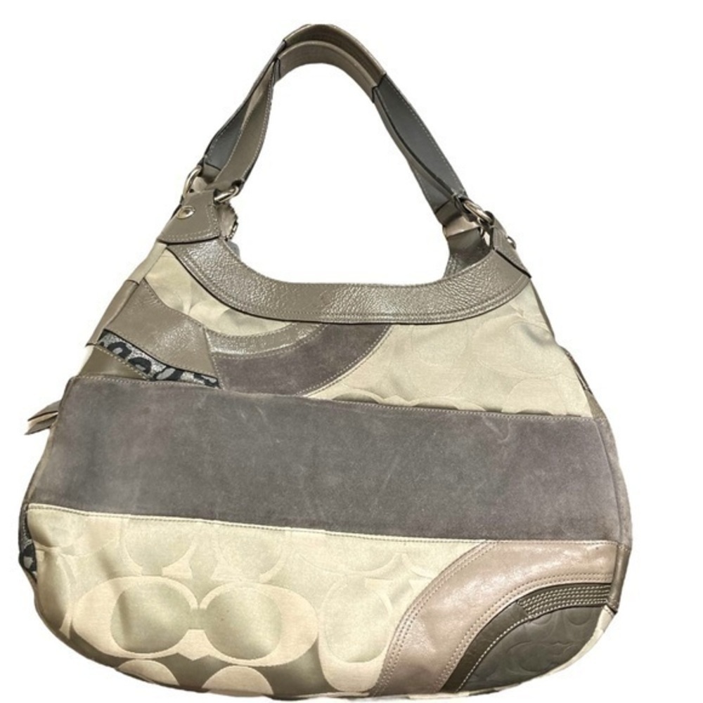 Coach rare gray patchwork Madison hobo bag RARE - Picture 5 of 16